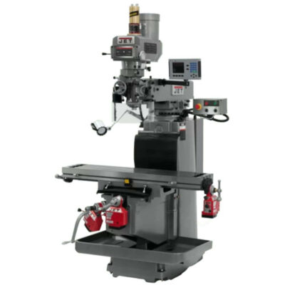 12" x 54" New Jet Vertical Mill Model JTM-1254RVS with Acu-Rite 203 3X (K) DRO, X, Y & Z Powerfeeds & Air Power Drawbar